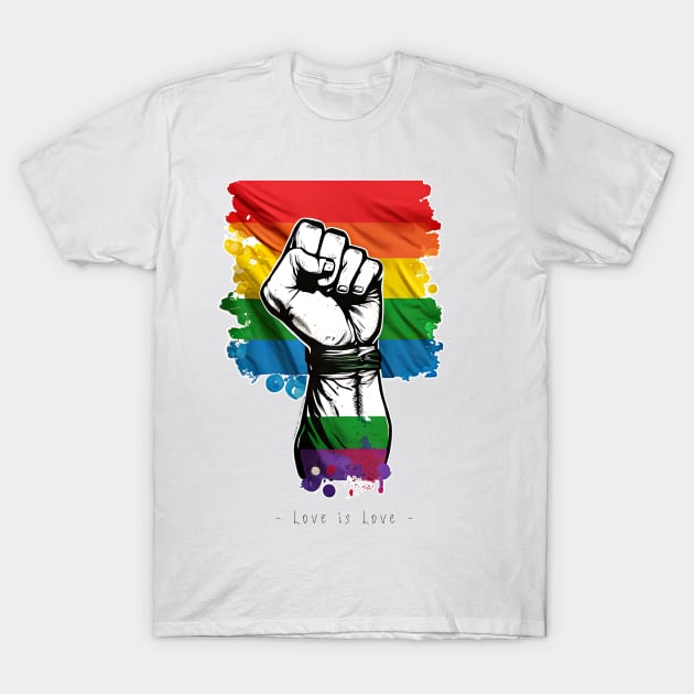 Love is Love - Pride Hand T-Shirt Design #1 (for white Background) T-Shirt by Farbrausch Art